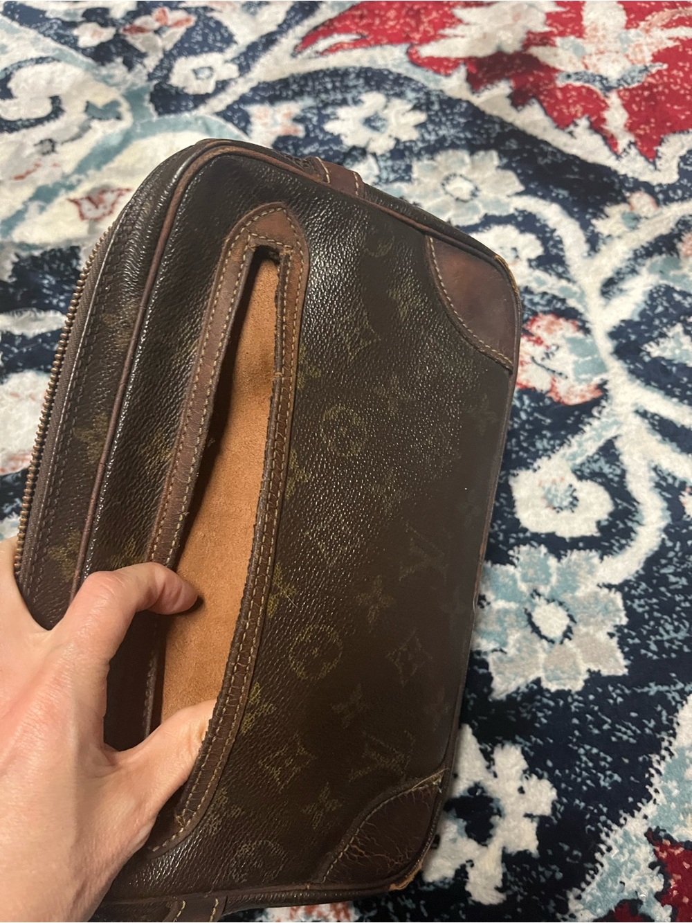 Authentic Vintage Louis Vuitton Monogram Canvas Toiletry Cosmetic Travel Pouch - Picture 7 of 12
